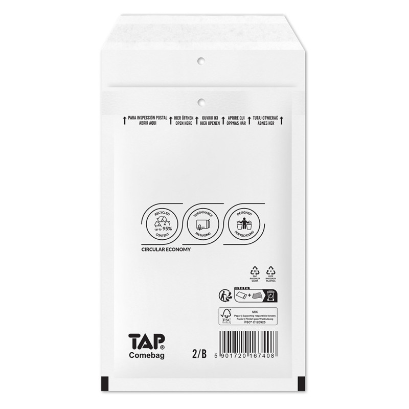 Koperty bąbelkowe Powietrzna koperta ochronna 2/B EKO TAP 140x225mm białe 200szt