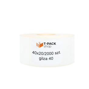 Etykiety termotransferowe 40x20mm 2000szt 40mm białe