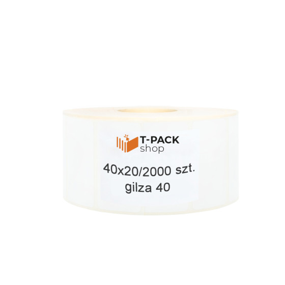 Etykiety termotransferowe 40x20mm 2000szt 40mm białe