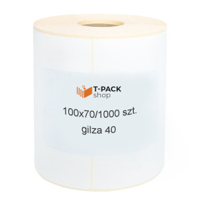 Etykiety termotransferowe 100x70mm 1000szt 40mm białe