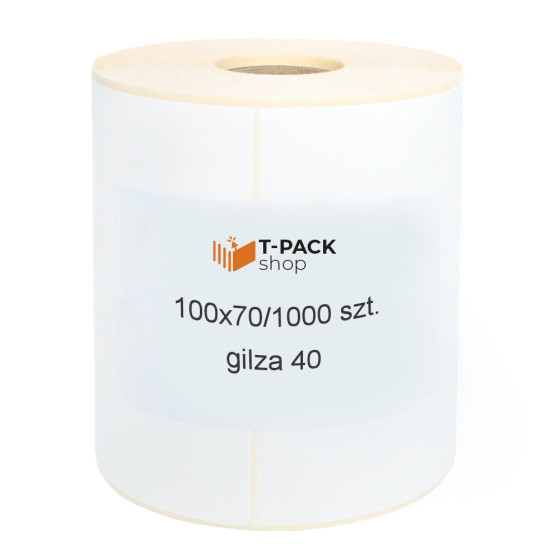 Etykiety termotransferowe 100x70mm 1000szt 40mm białe