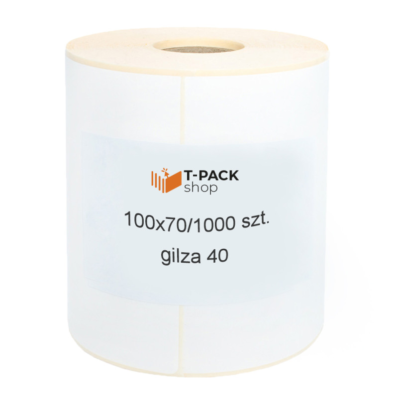 Etykiety termotransferowe 100x70mm 1000szt 40mm białe