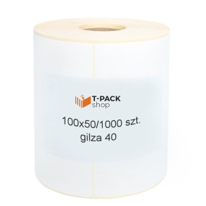 Etykiety termotransferowe 100x50mm 1000szt 40mm białe