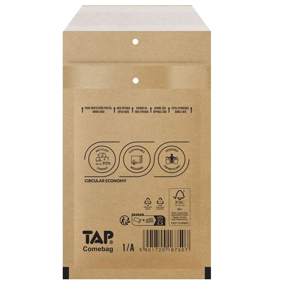Koperty bąbelkowe Powietrzna koperta ochronna 1/A EKO TAP 120x175mm brąz 200szt Koperty bąbelkowe Powietrzna koperta ochronna 1/A EKO TAP 120x175mm brąz 200szt