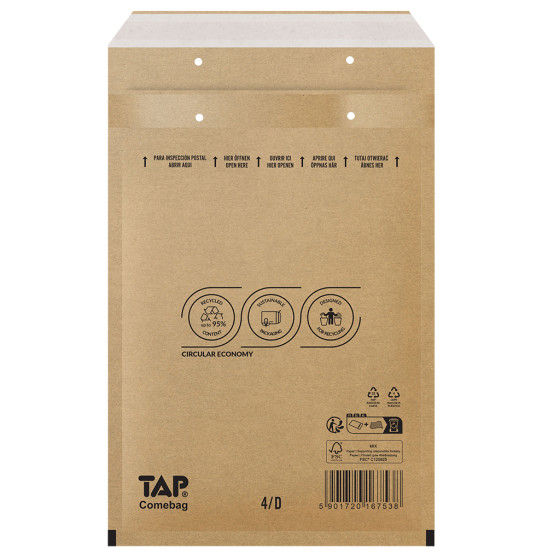 Koperty bąbelkowe Powietrzna koperta ochronna 4/D EKO TAP 200x275mm brąz 100szt Koperty bąbelkowe Powietrzna koperta ochronna 4/D EKO TAP 200x275mm brąz 100szt