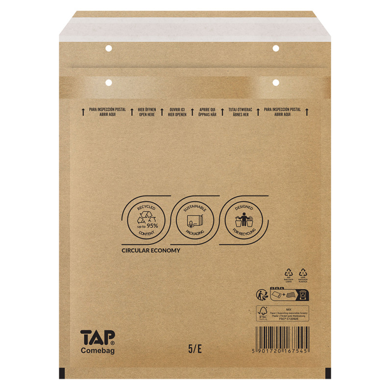 Koperty bąbelkowe Powietrzna koperta ochronna 5/E EKO TAP 240x275mm brąz 100szt