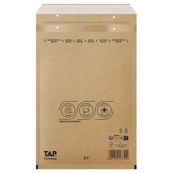 Koperty bąbelkowe Powietrzna koperta ochronna 6/F EKO TAP 240x350mm brąz 100szt Koperty bąbelkowe Powietrzna koperta ochronna 6/F EKO TAP 240x350mm brąz 100szt