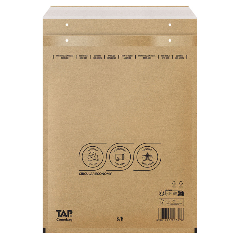 Koperty bąbelkowe Powietrzna koperta ochronna 8/H EKO TAP 290x370mm brąz 100szt