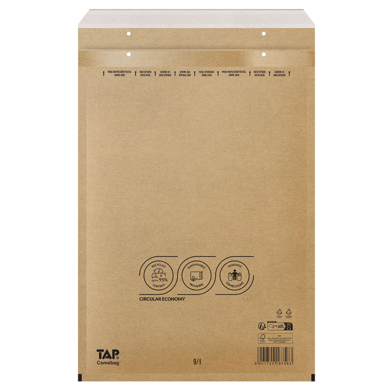 Koperty bąbelkowe Powietrzna koperta ochronna 9/I EKO TAP 320 x 455mm brąz 100szt