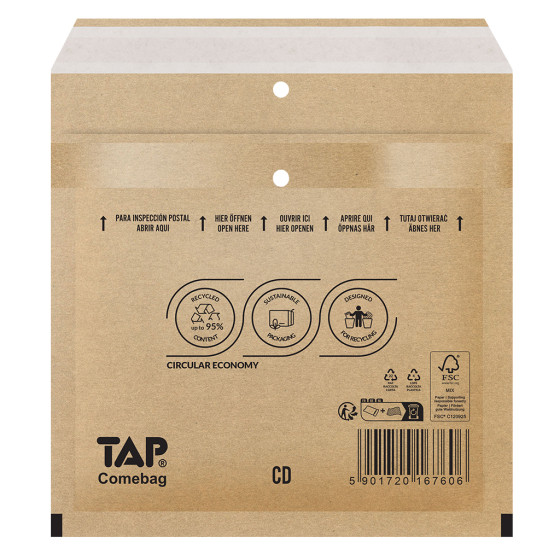 Koperty bąbelkowe Powietrzna koperta ochronna CD EKO TAP 200x175mm brąz 100szt