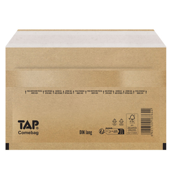 Koperty bąbelkowe Powietrzna koperta ochronna DIN Lang EKO TAP 235x122mm brąz 100szt