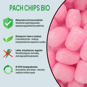 Wypełniacz eko skrobiowy Aroma Pack Chips Bio różowy 400l o Zapachu Róży