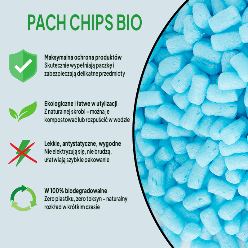 Wypełniacz ekologiczny Chrupack Pack Chips Bio 100 litrów niebieski