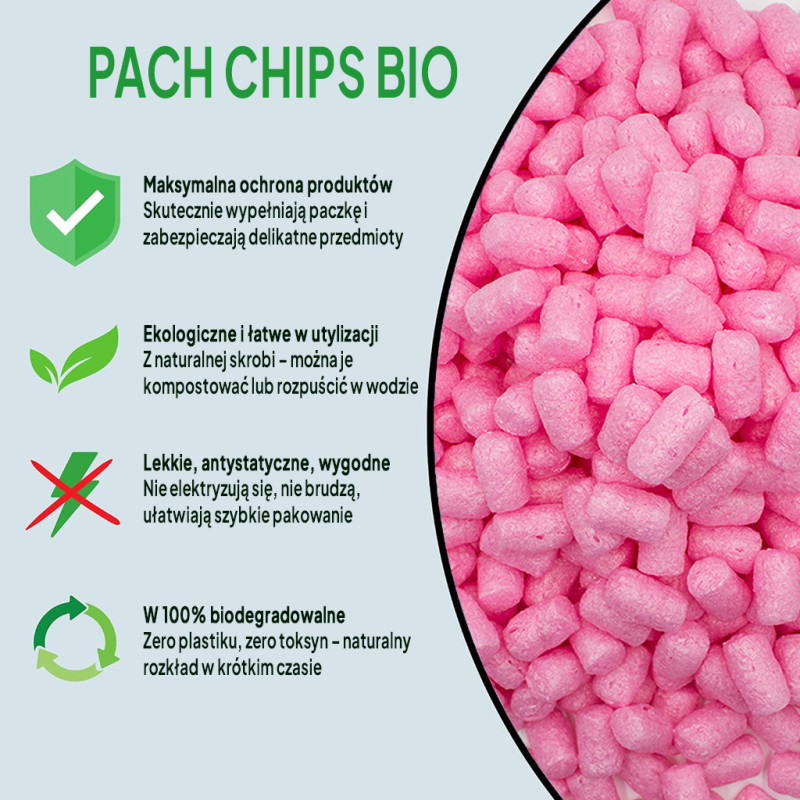 Wypełniacz ekologiczny Chrupack Pack Chips Bio 200 litrów różowy