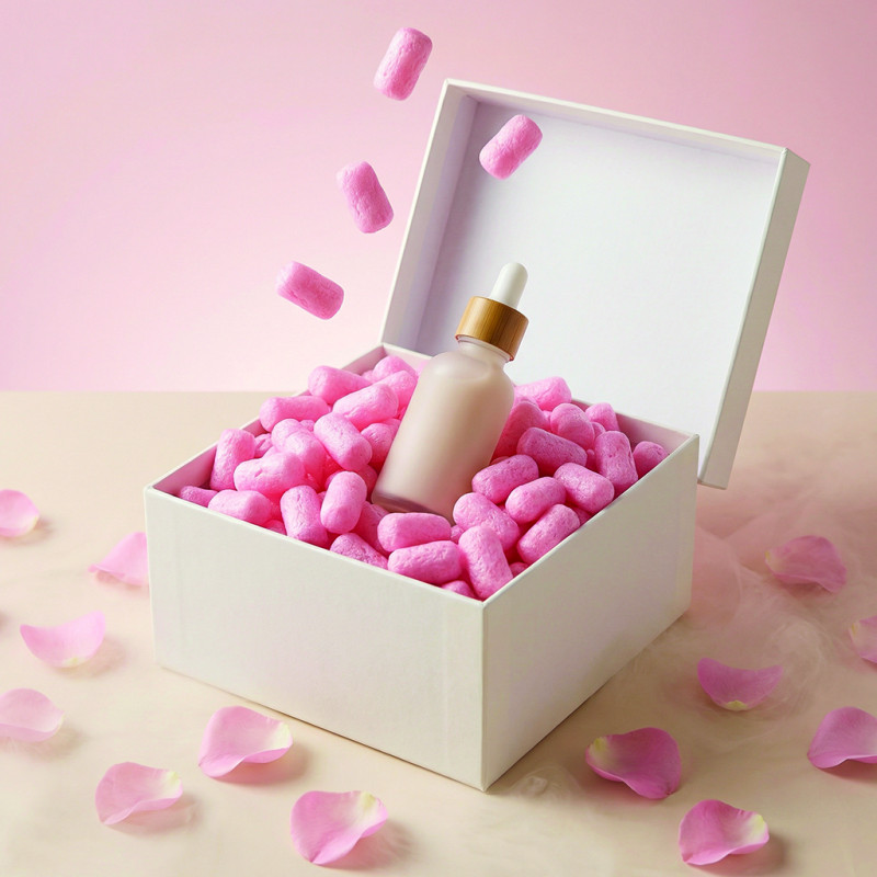 Wypełniacz eko skrobiowy Chrupack Pack Chips Bio różowy 400l o Zapachu Róży