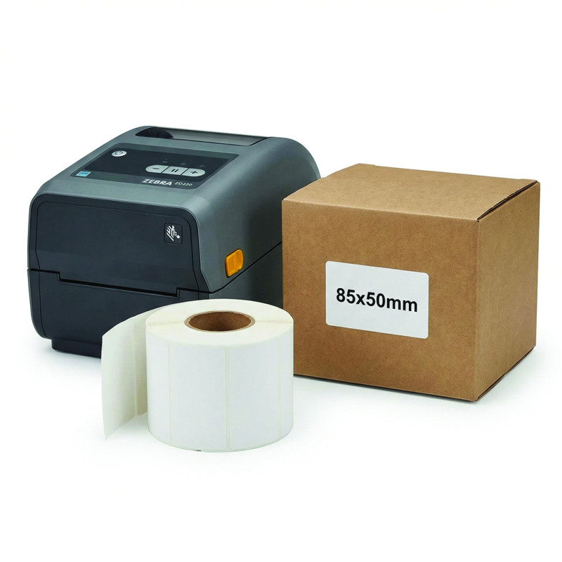 Etykiety termiczne 85x50mm 1000szt 40mm białe