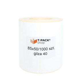 Etykiety termiczne 85x50mm 1000szt 40mm białe