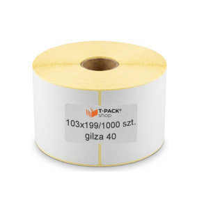 1000 szt. Etykiety termiczne 103x199mm Białe Perforacja