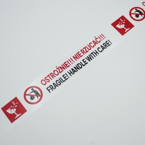 Taśma pakowa FRAGILE OSTROŻNIE NIE RZUCAĆ 48x60mb