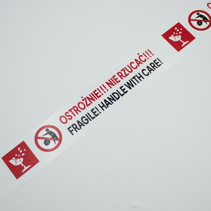 Taśma pakowa FRAGILE OSTROŻNIE NIE RZUCAĆ 48x60mb