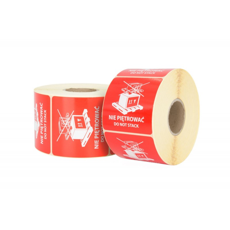 "Nie piętrować" Etykieta ostrzegawcza 70x70mm 1000szt 40mm