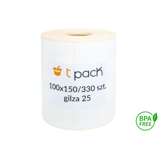 Etykiety termiczne 100x150mm 330szt 25mm białe Etykiety termiczne 100x150mm 330szt 25mm białe