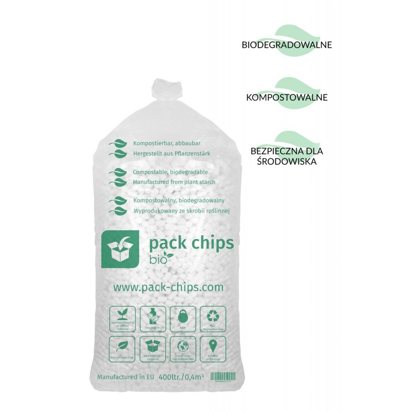 Wypełniacz eko skrobiowy Pack Chips Bio 400l biały