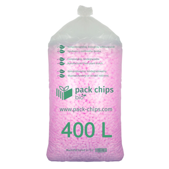 Wypełniacz ekologiczny Pack Chips Bio 400 litrów różowy